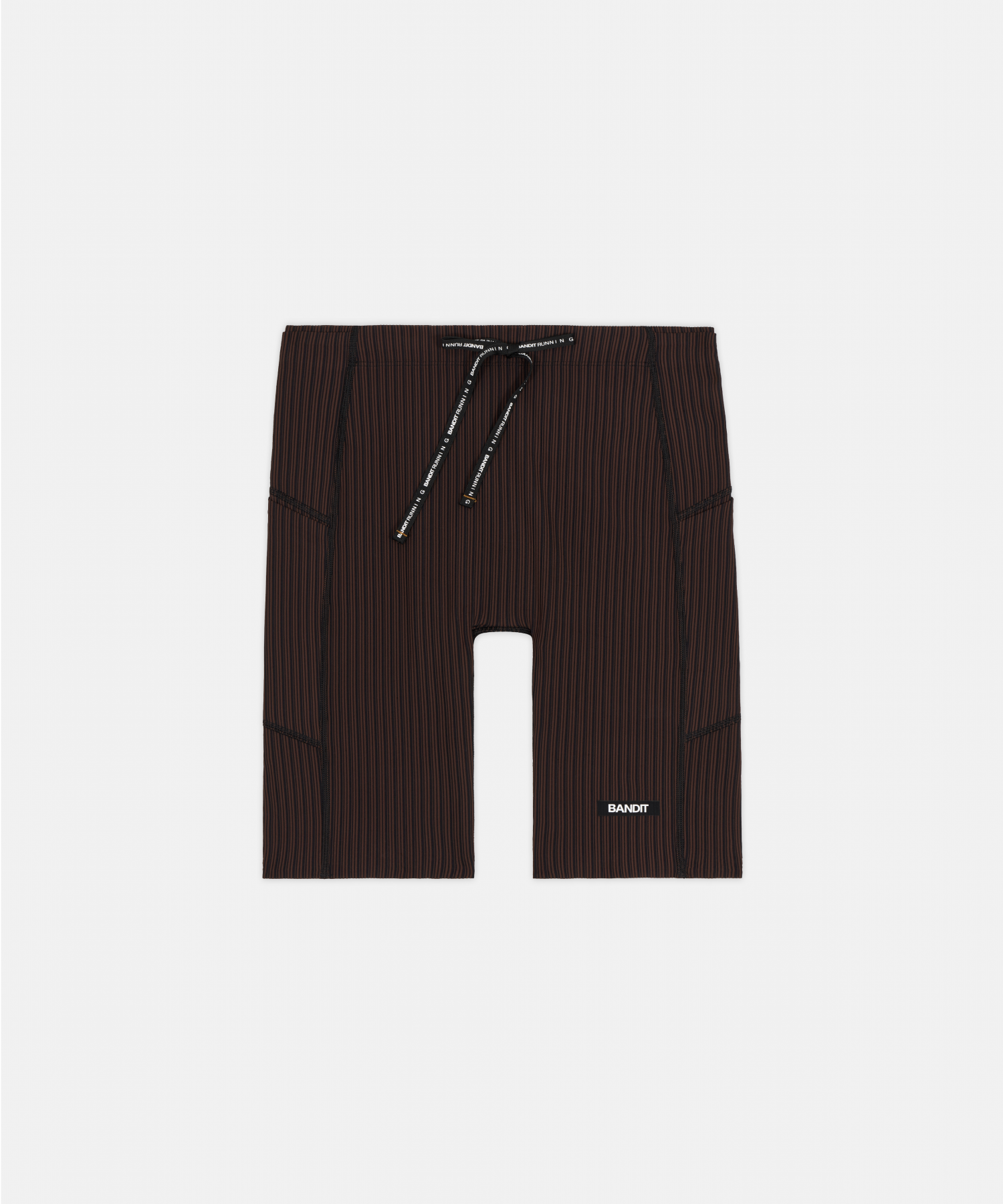 Bandit Mens Striped Cadence 7 Pocket Lined Half Tights Cacao Black
