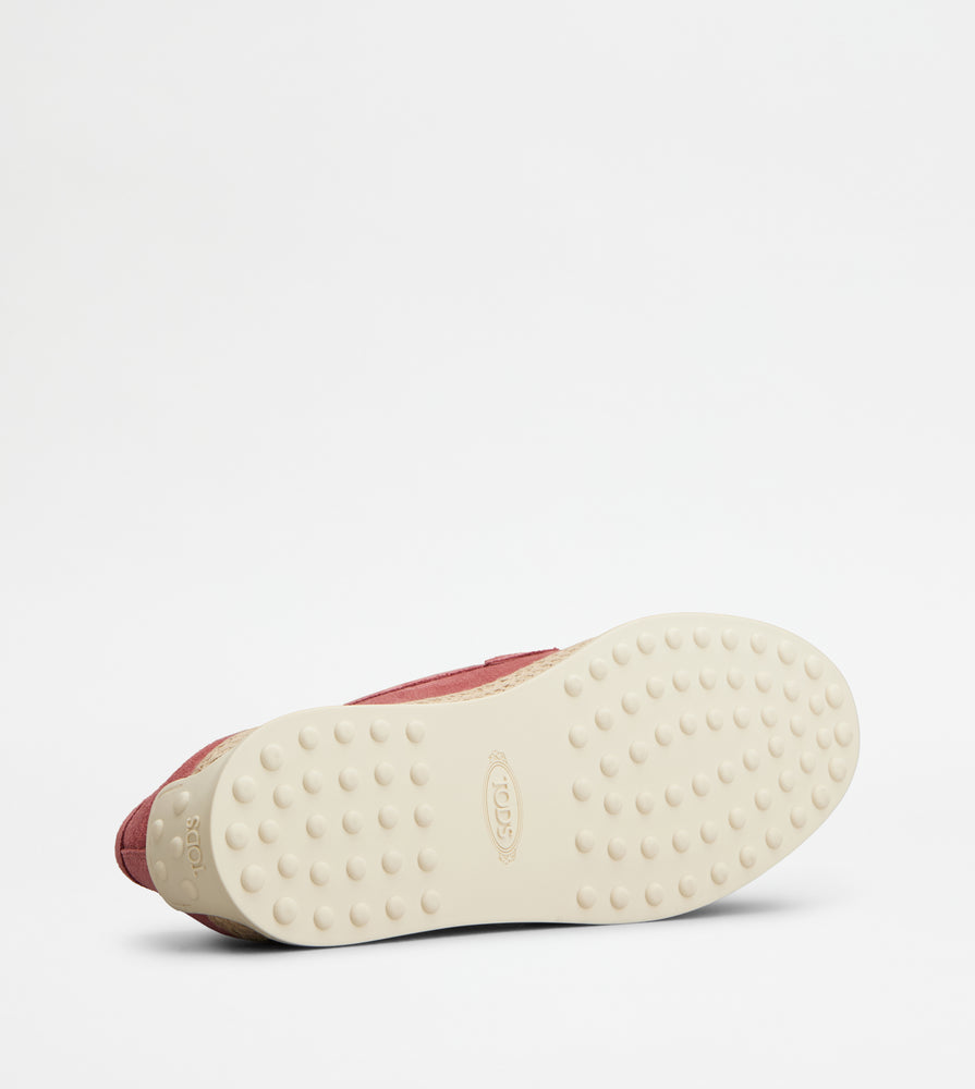 Tods Loafers In Suede Pink Womens