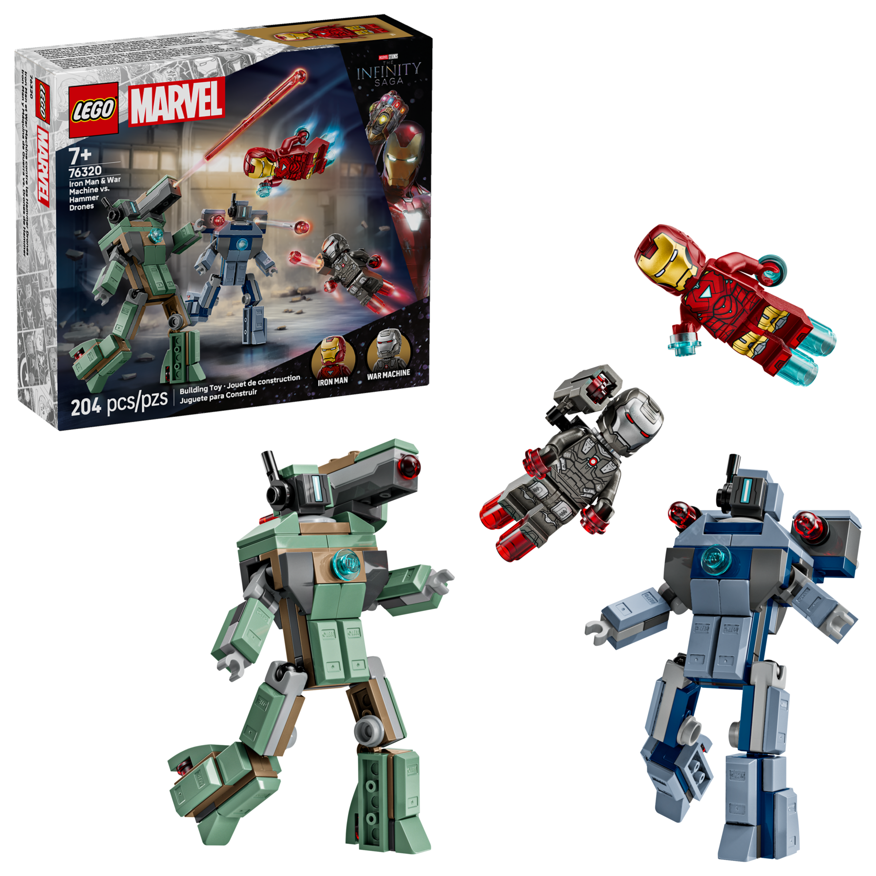 Lego Iron Man War Machine vs Hammer Drones