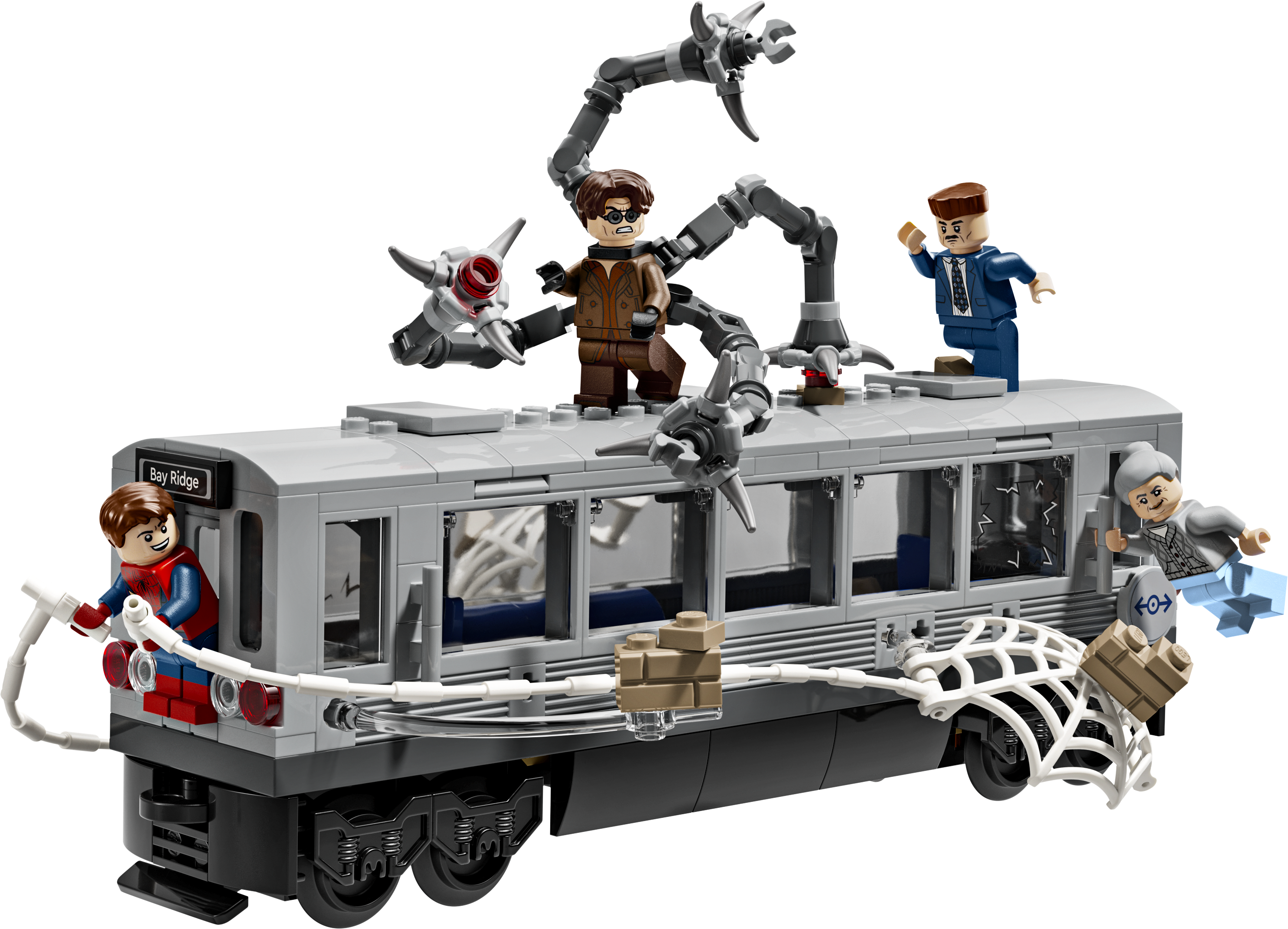 Lego SpiderMan vs Doc Ock Subway Train Scene