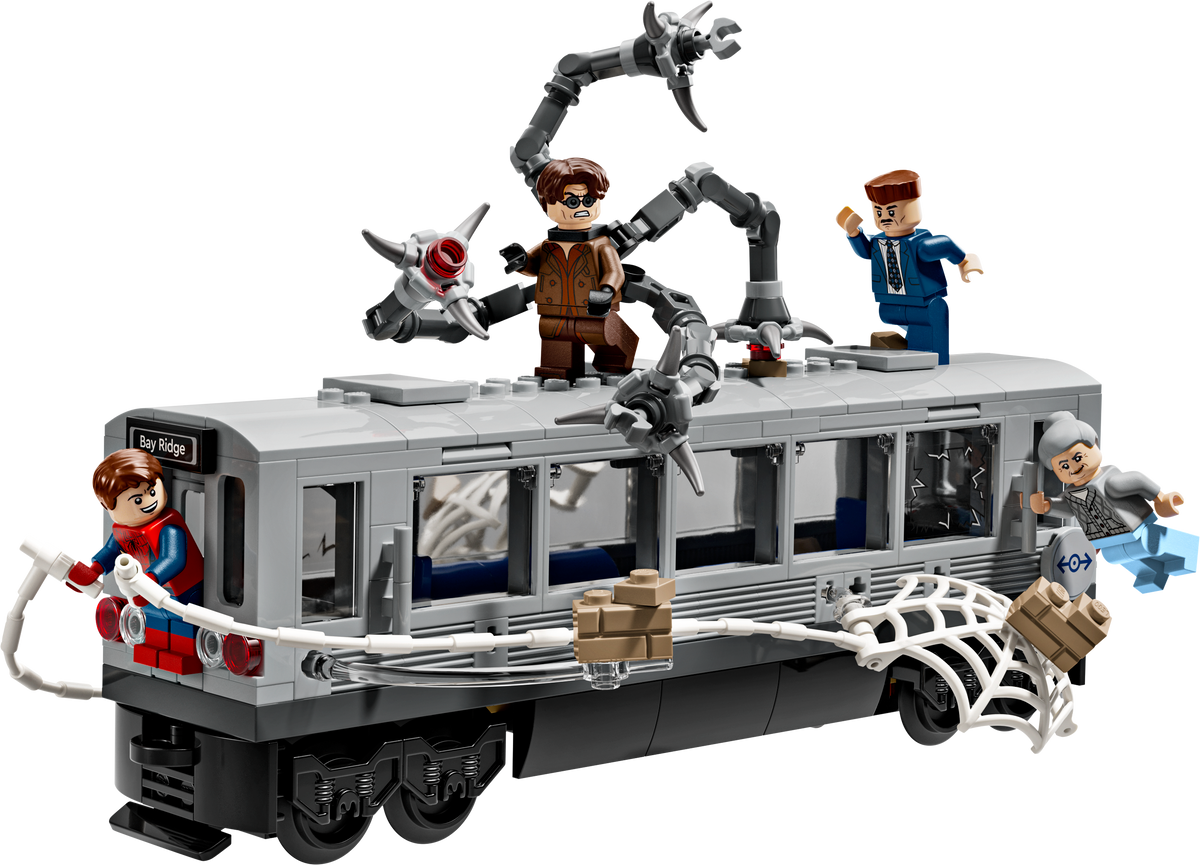 Lego SpiderMan vs Doc Ock Subway Train Scene