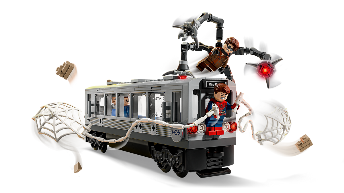 Lego SpiderMan vs Doc Ock Subway Train Scene
