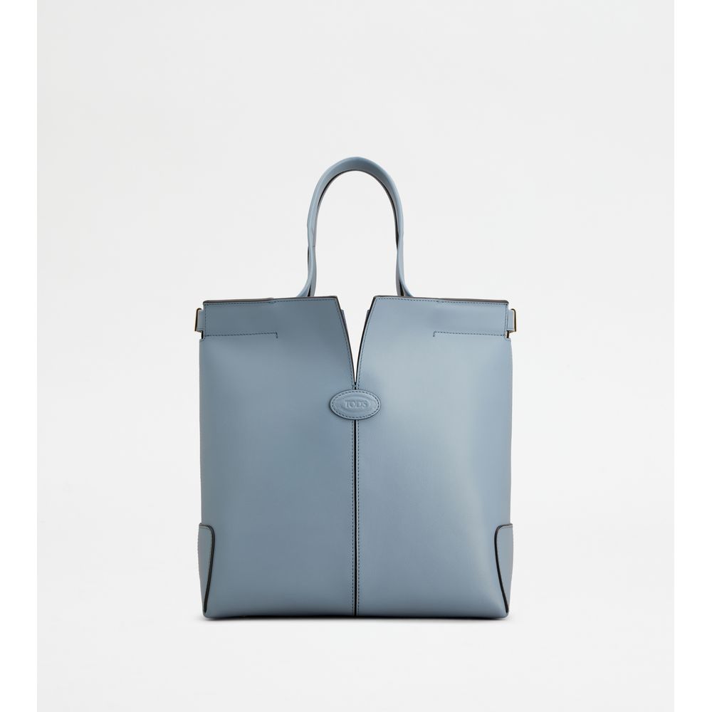 Tods Di Bag Folio In Leather Small Light Blue