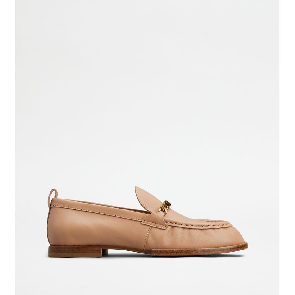 Tods Loafers In Leather Pink Womens