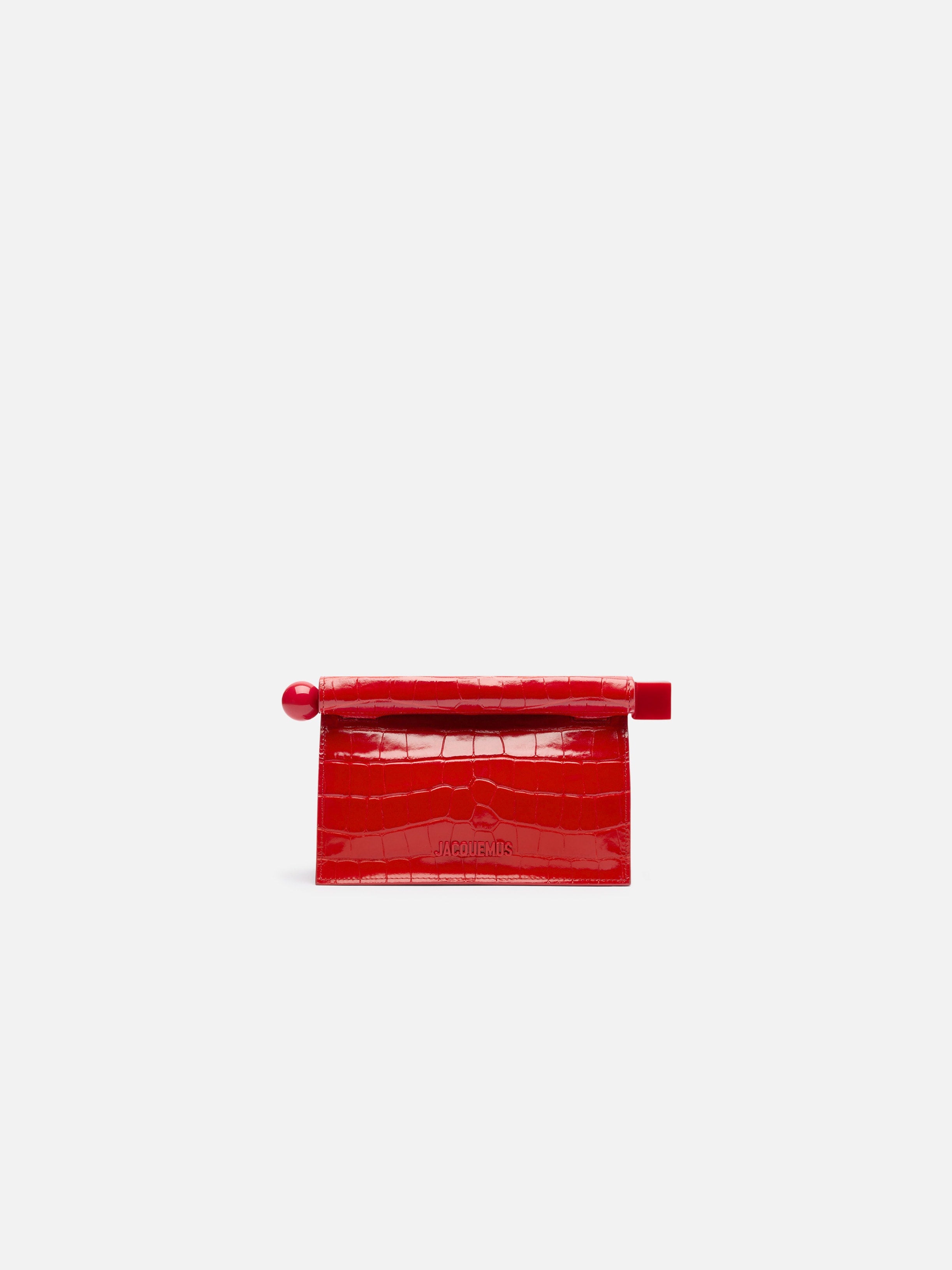 Jacquemus The Small Rond CarreClutch Mini Take-Away Pouch Bag Red