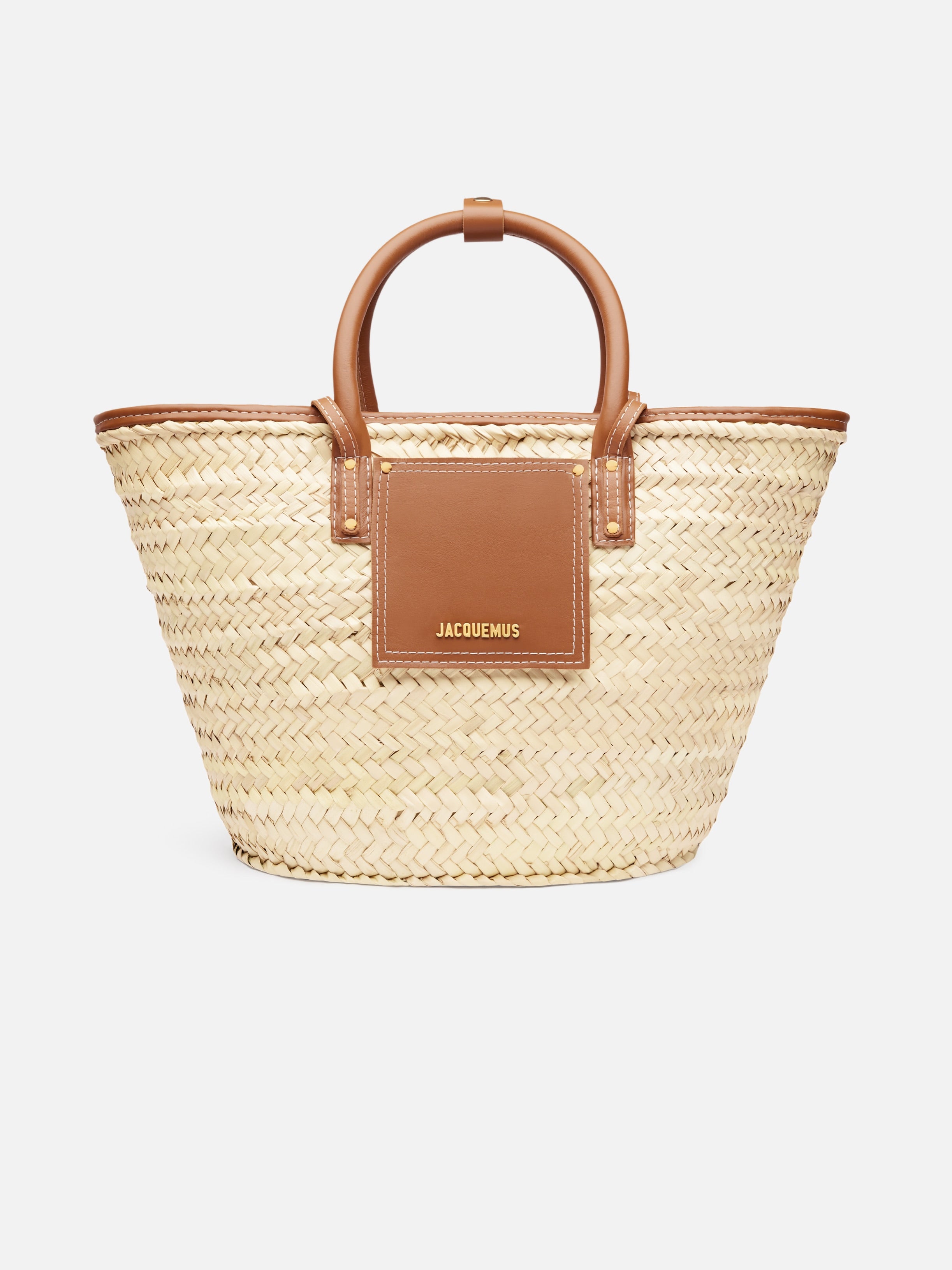 Jacquemus The Soli Basket Beach Basket Bag Light Brown