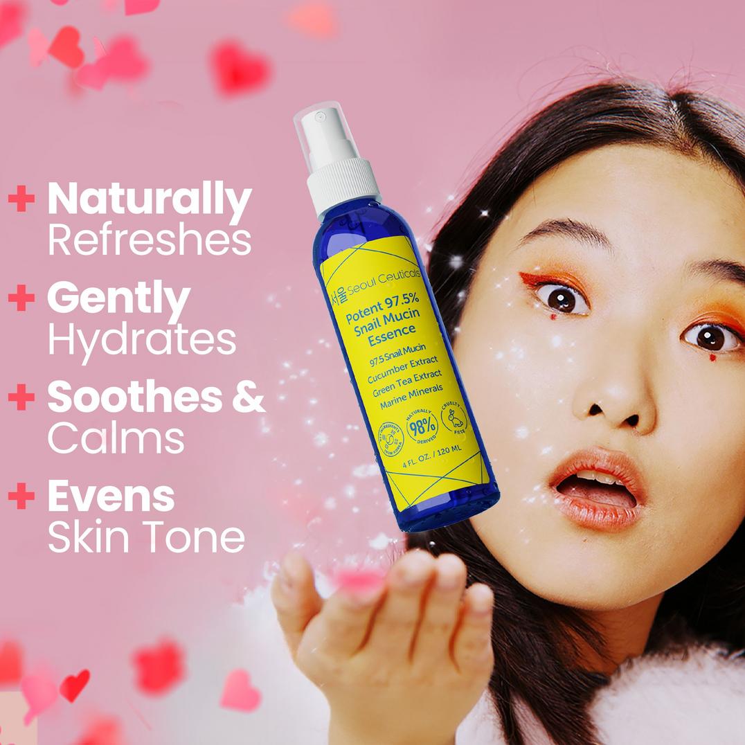 Seoul Ceuticals Korean Skin Care Potent 97.5% Snail Mucin Essence