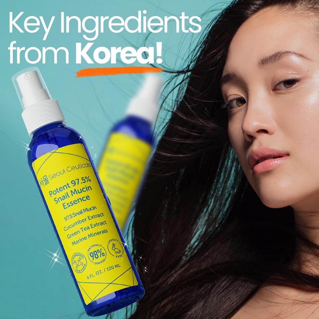 Seoul Ceuticals Korean Skin Care Potent 97.5% Snail Mucin Essence