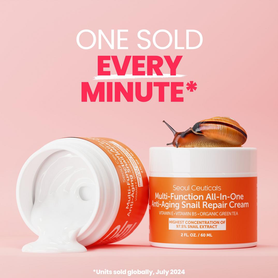 Seoul Ceuticals Korean Skin Care Multi-Function All-In-One Anti-Aging Snail Repair Cream