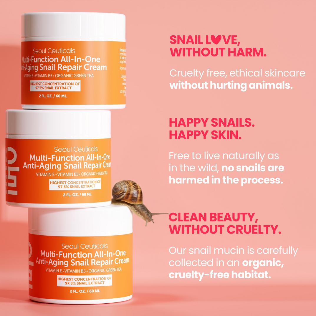 Seoul Ceuticals Korean Skin Care Multi-Function All-In-One Anti-Aging Snail Repair Cream