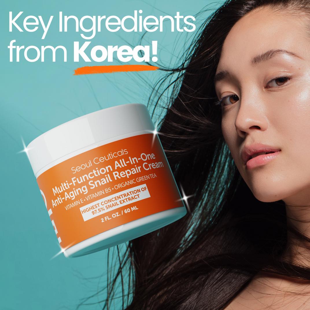 Seoul Ceuticals Korean Skin Care Multi-Function All-In-One Anti-Aging Snail Repair Cream