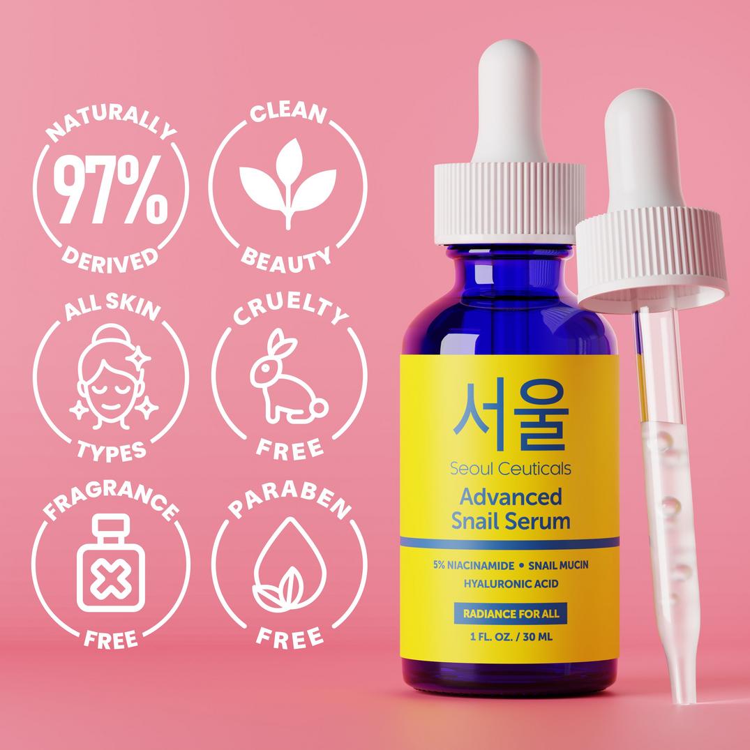Seoul Ceuticals Korean Skin Care Niacinamide Advanced Snail Serum