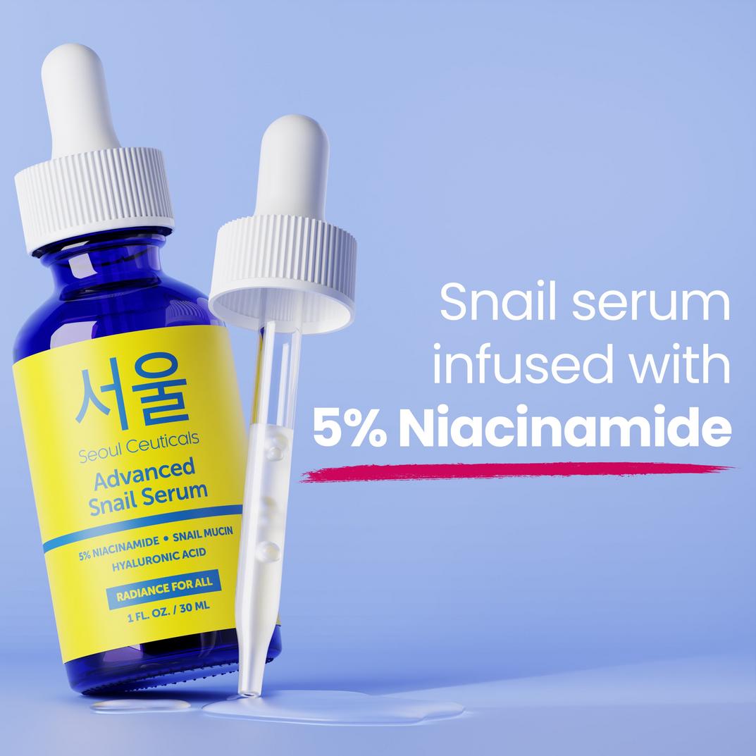 Seoul Ceuticals Korean Skin Care Niacinamide Advanced Snail Serum
