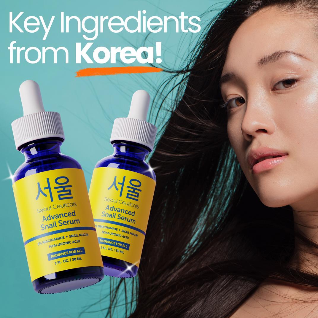 Seoul Ceuticals Korean Skin Care Niacinamide Advanced Snail Serum