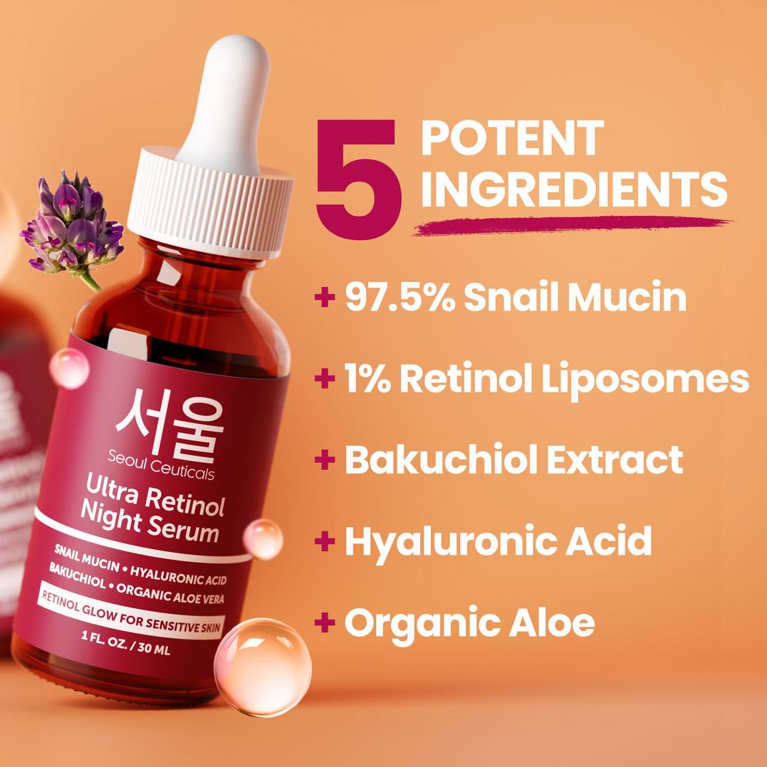 Seoul Ceuticals Korean Skin Care Ultra Retinol Night Serum