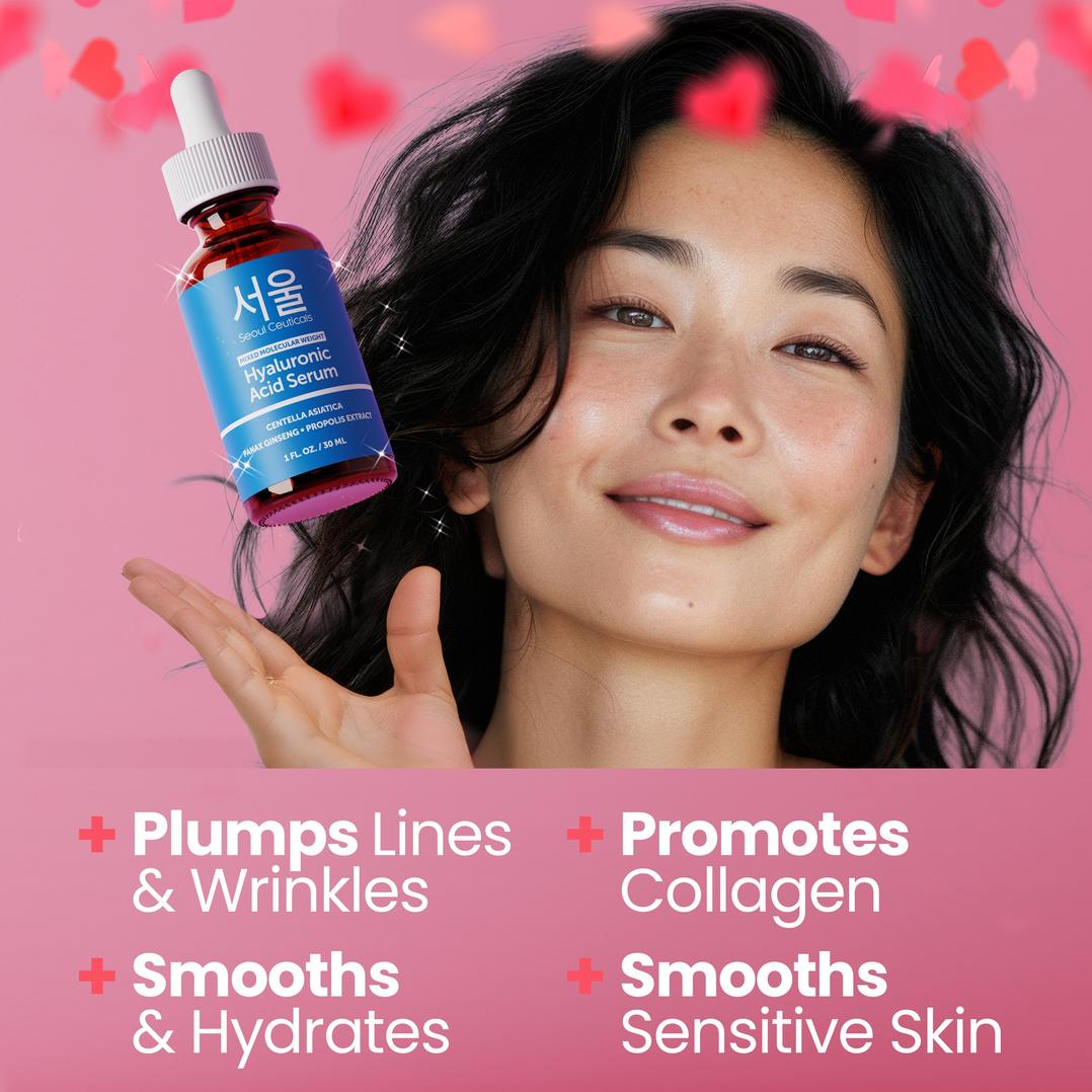 Seoul Ceuticals Korean Skin Care Mixed Molecular Weight Hyaluronic Acid Serum