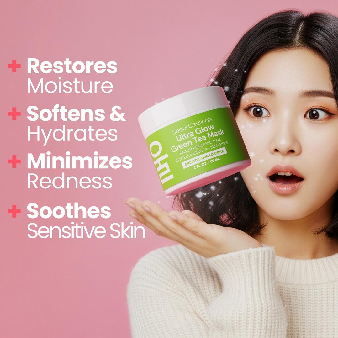 Seoul Ceuticals Korean Skin Care Ultra Glow Green Tea Mask