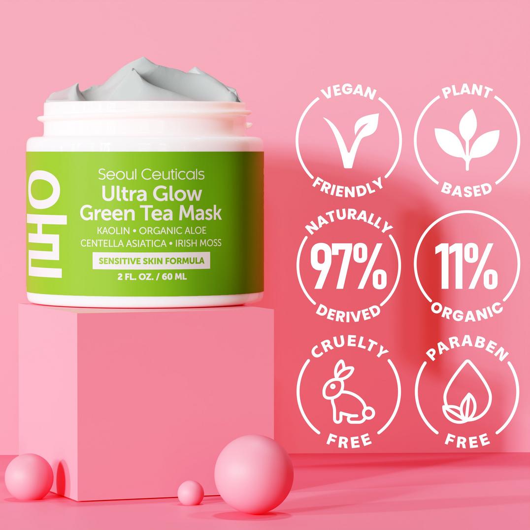 Seoul Ceuticals Korean Skin Care Ultra Glow Green Tea Mask