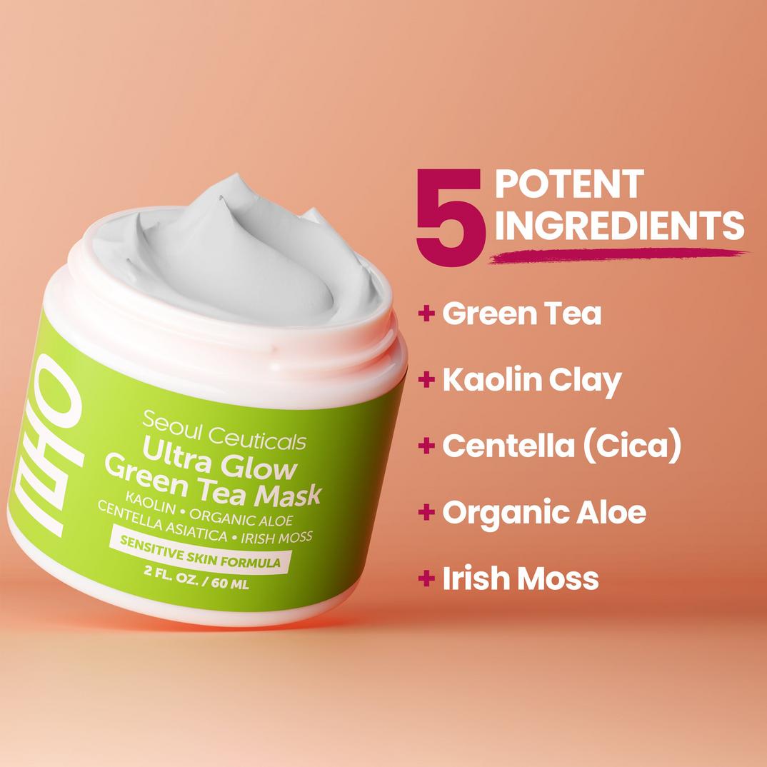 Seoul Ceuticals Korean Skin Care Ultra Glow Green Tea Mask