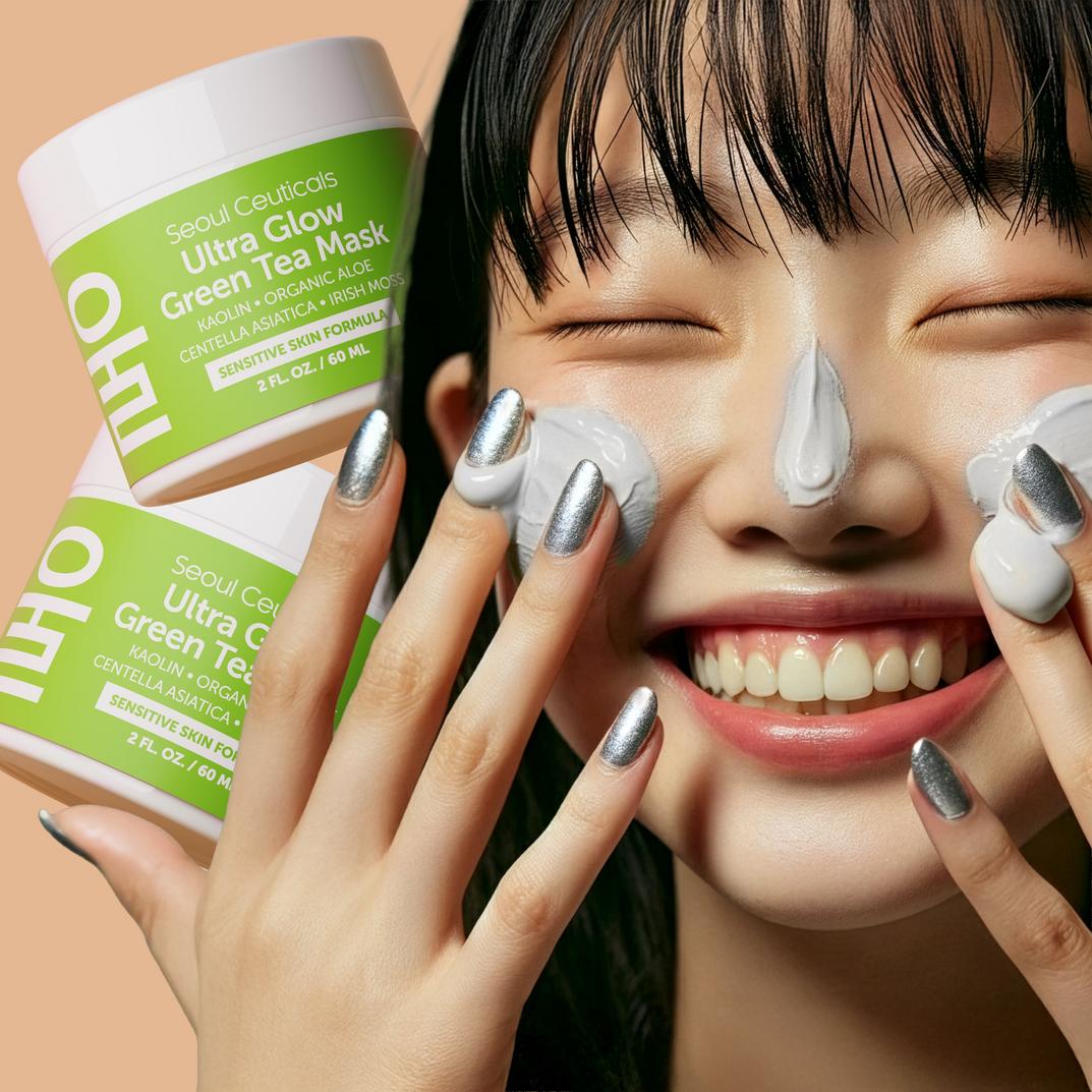 Seoul Ceuticals Korean Skin Care Ultra Glow Green Tea Mask
