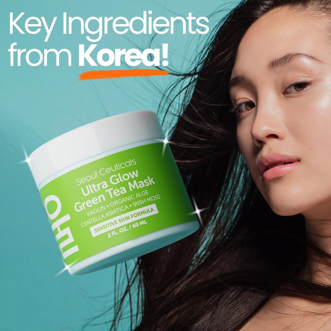 Seoul Ceuticals Korean Skin Care Ultra Glow Green Tea Mask