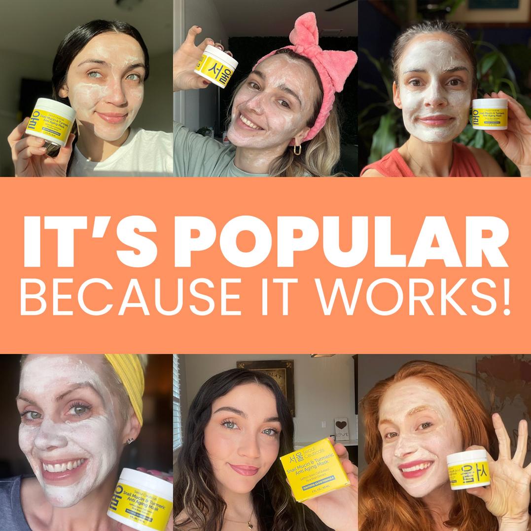 Seoul Ceuticals Korean Skin Care Snail Mucin & Turmeric Anti Aging Mask