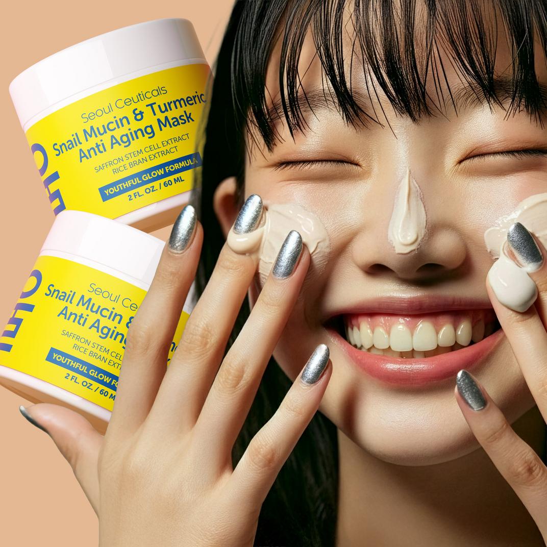 Seoul Ceuticals Korean Skin Care Snail Mucin & Turmeric Anti Aging Mask