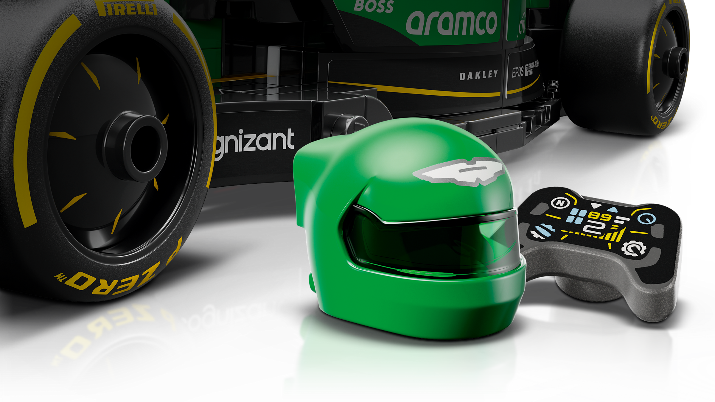Lego Aston Martin Aramco F1 AMR24 Race Car