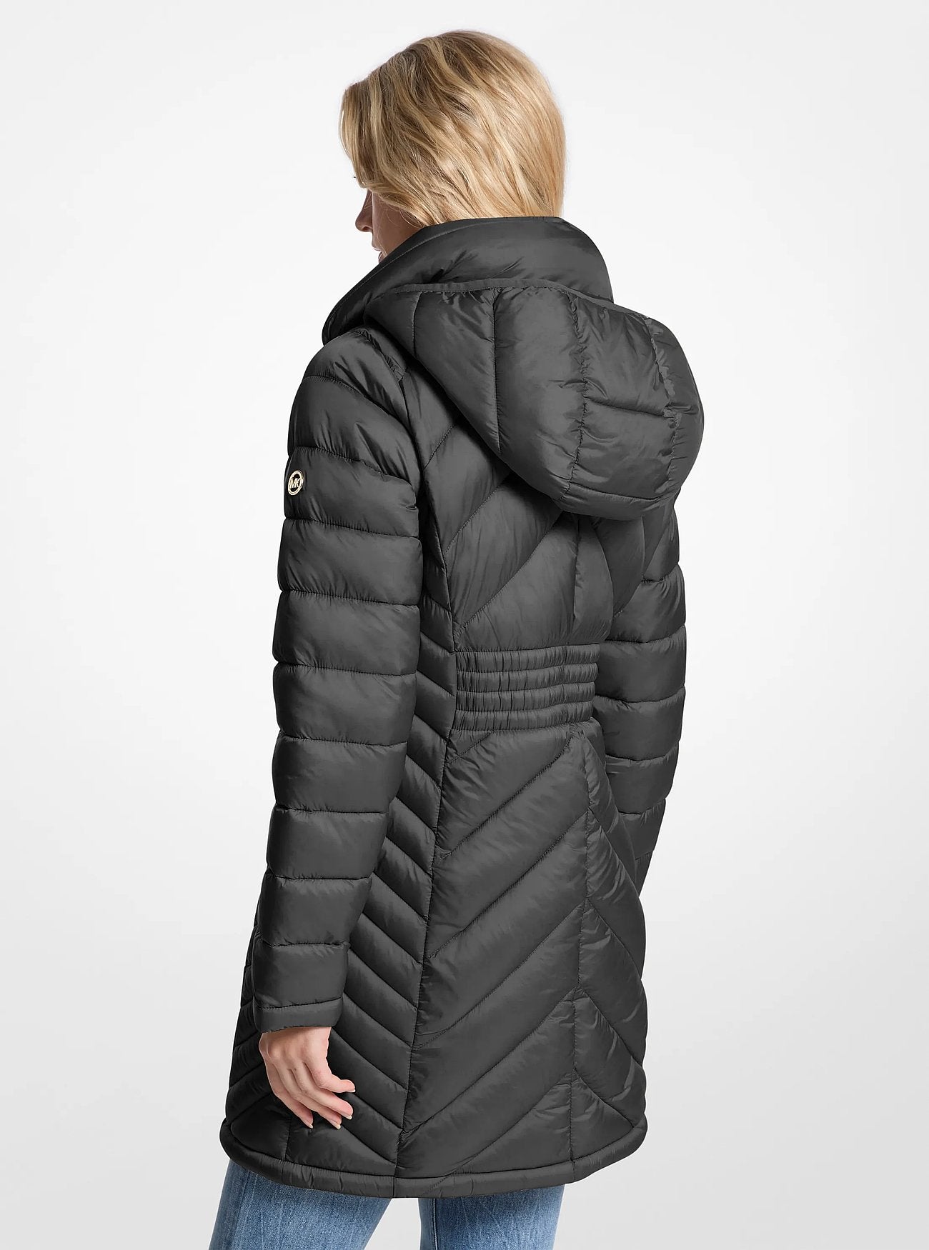 Michael Kors Packable Quilted Nylon Puffer Coat BLACK