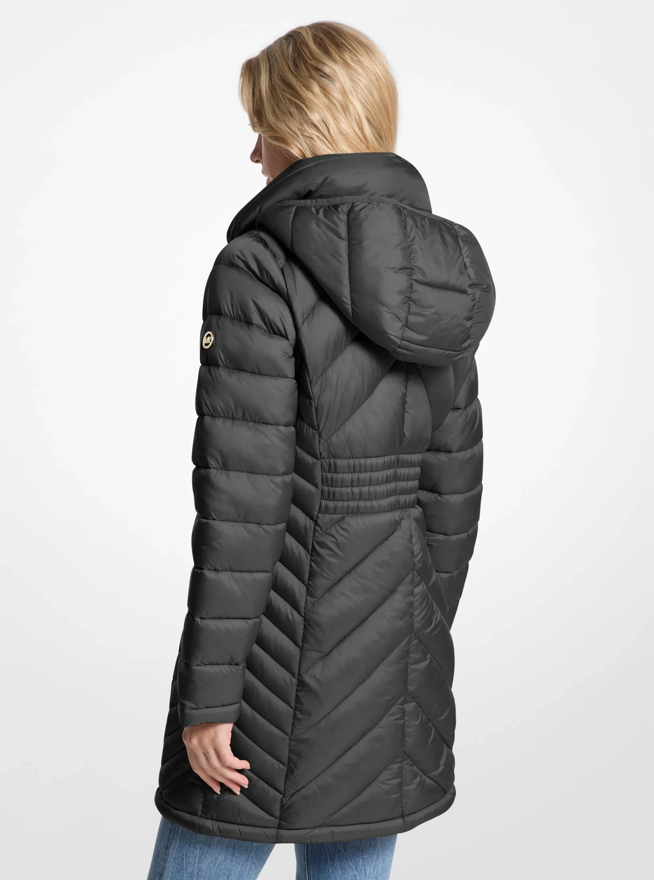Michael Kors Packable Quilted Nylon Puffer Coat BLACK