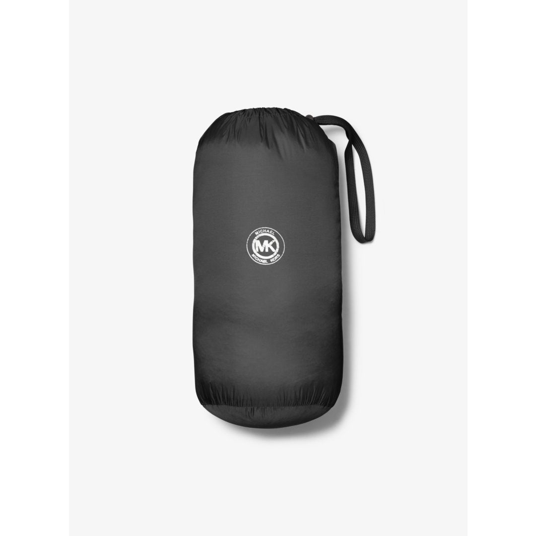 Michael Kors Chevron Logo Print Quilted Nylon Reversible Jacket BLACK/BROWN LOGO