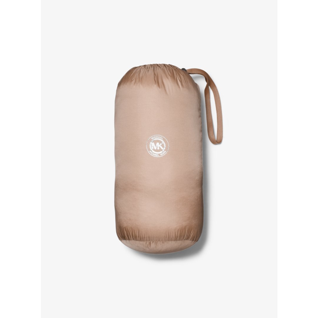 Michael Kors Chevron Logo Print Quilted Nylon Reversible Jacket TAUPE/BONE LOGO