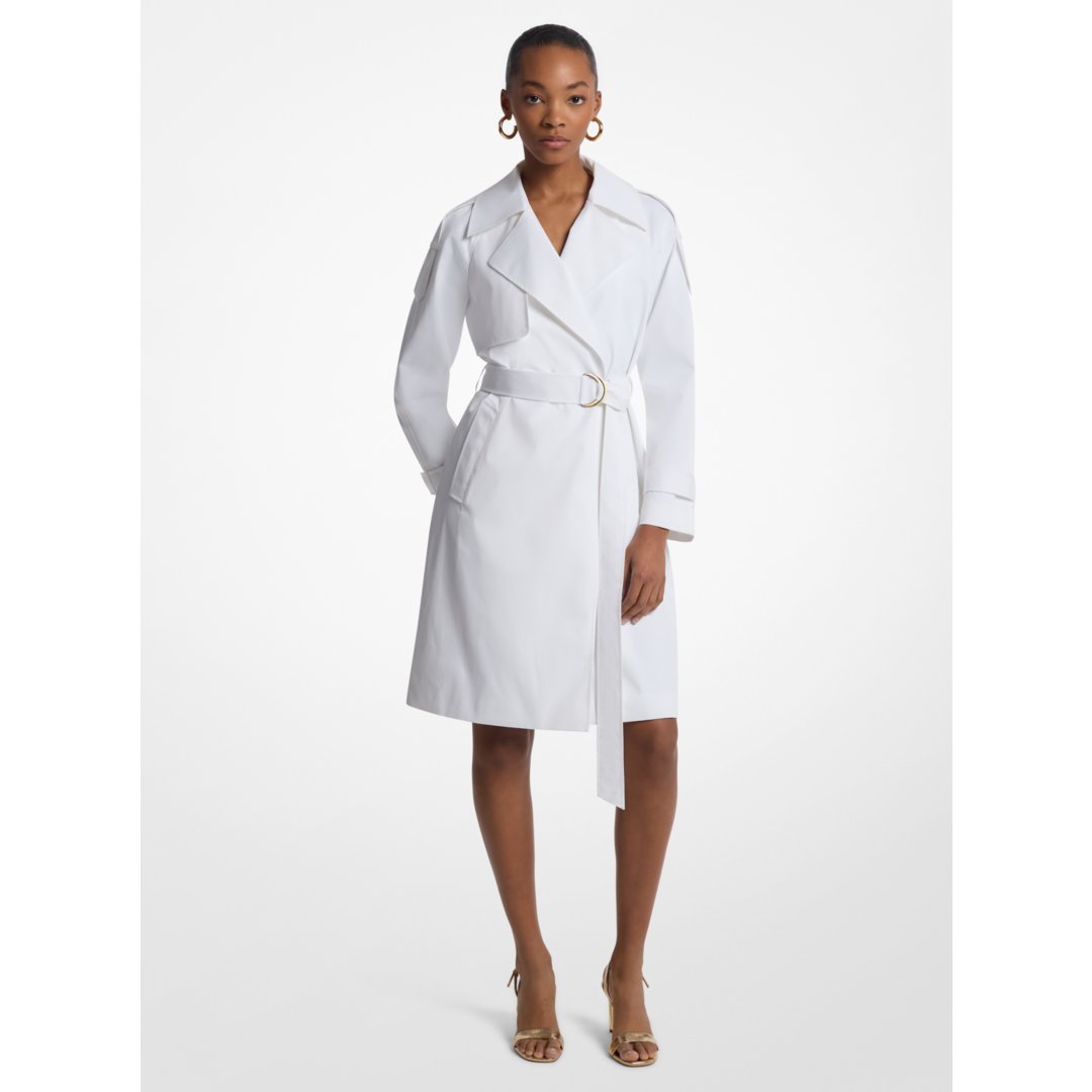 Michael Kors Belted Trench Coat WHITE