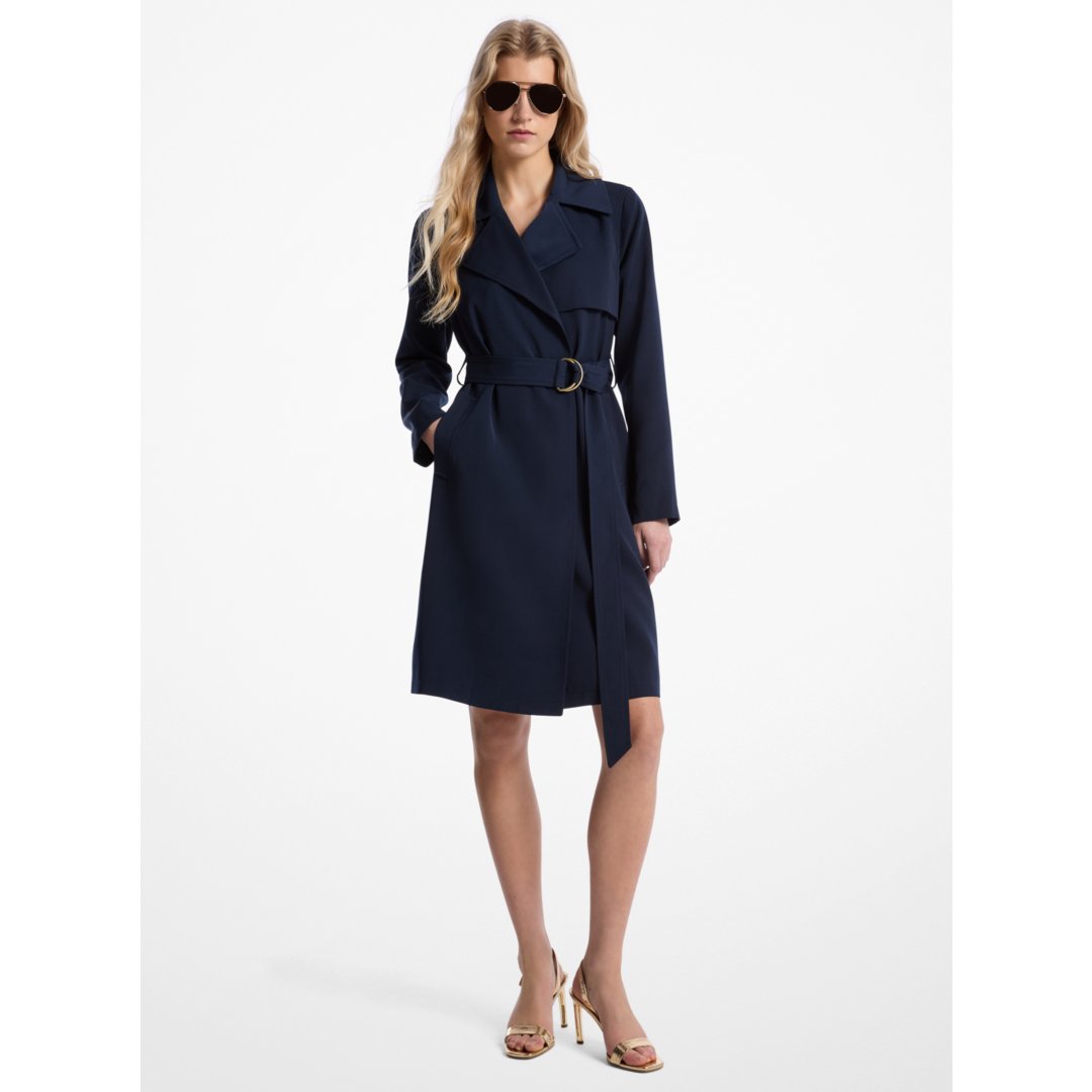 Michael Kors Belted Trench Coat MIDNIGHT BLUE
