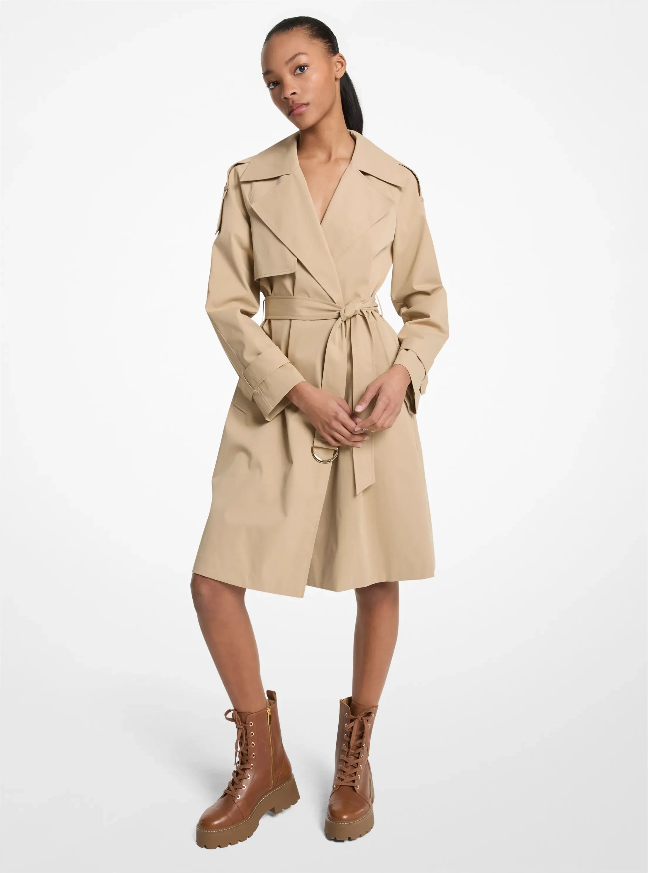 Michael Kors Belted Trench Coat KHAKI