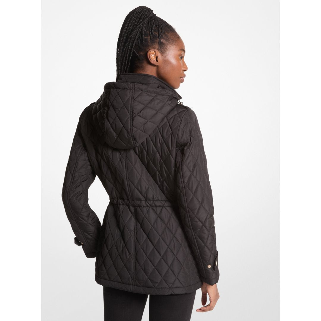 Michael Kors Quilted Hooded Jacket BLACK