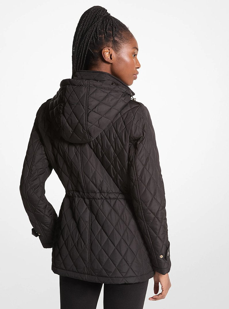 Michael Kors Quilted Hooded Jacket BLACK