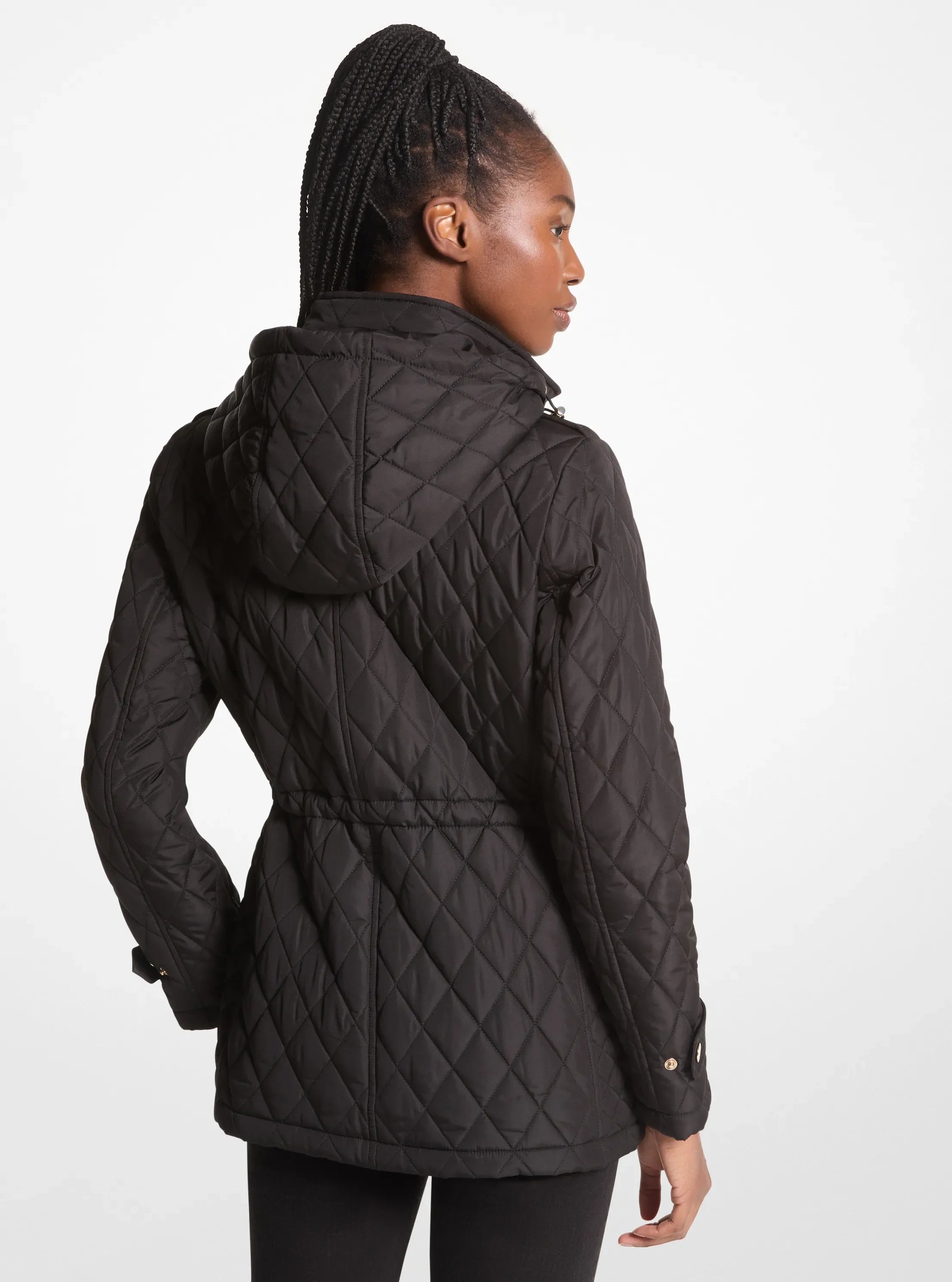 Michael Kors Quilted Hooded Jacket BLACK