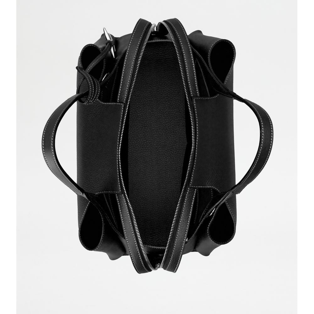 Tods Bauletto Bag In Leather Medium Black