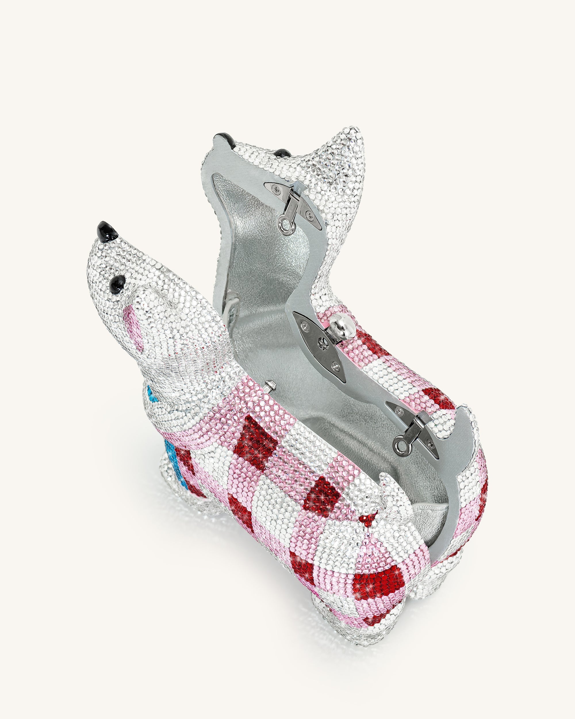 Jw Pei Eden Puppy Shape Faux Crystal Clutch White