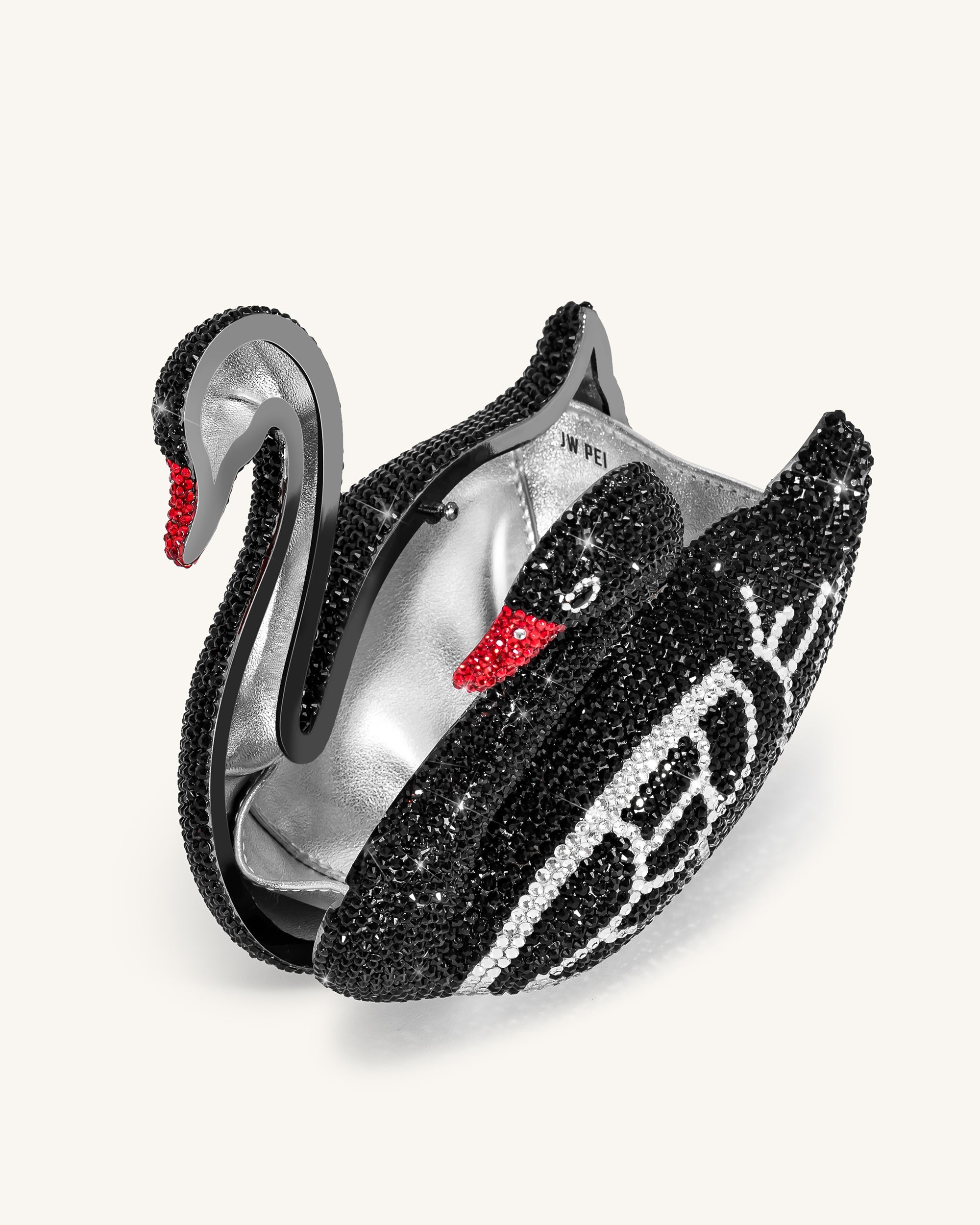 Jw Pei Kinsley Crystal Swan Clutch Black