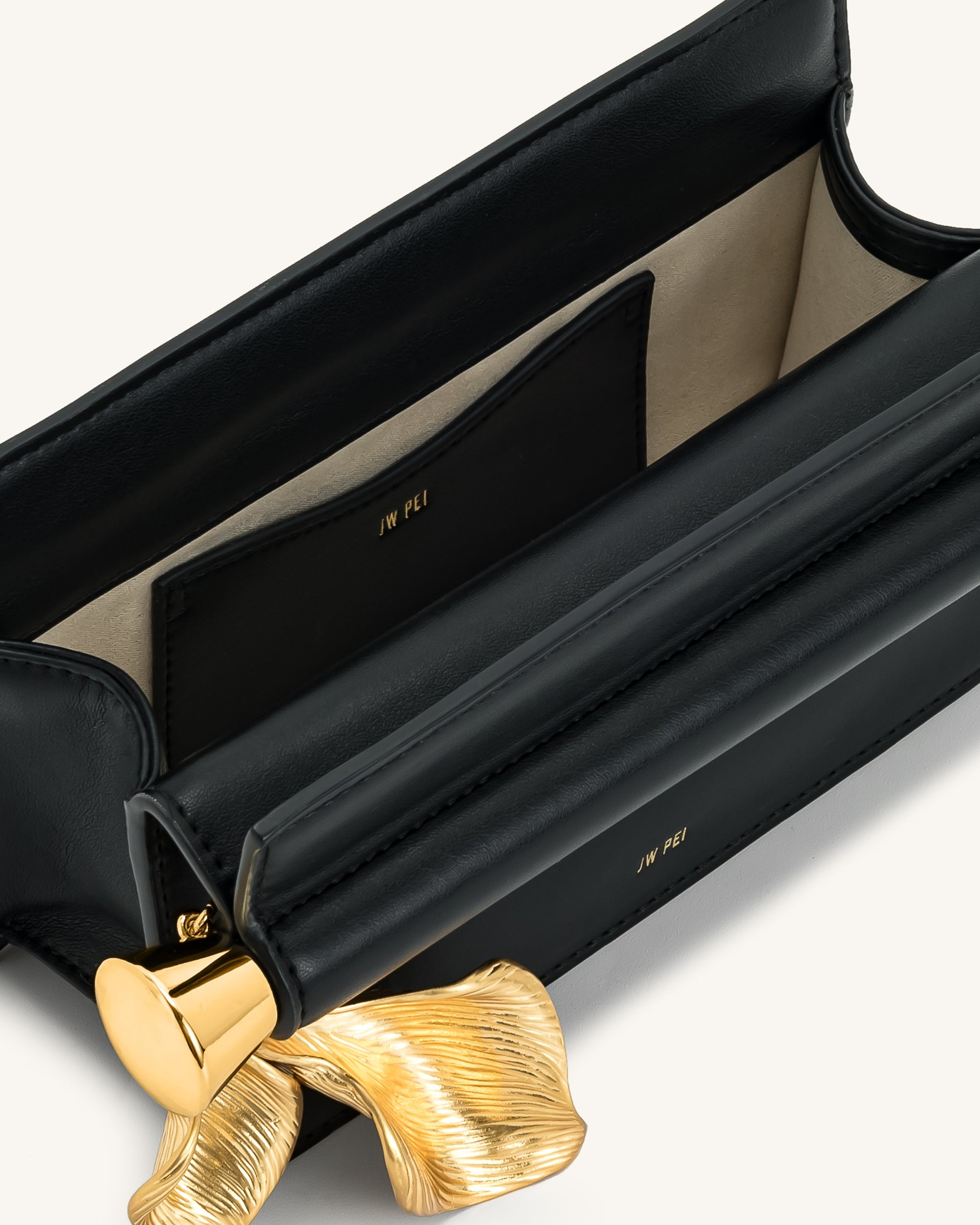 Jw Pei Holly Metal Pendant Embellished Clutch Black