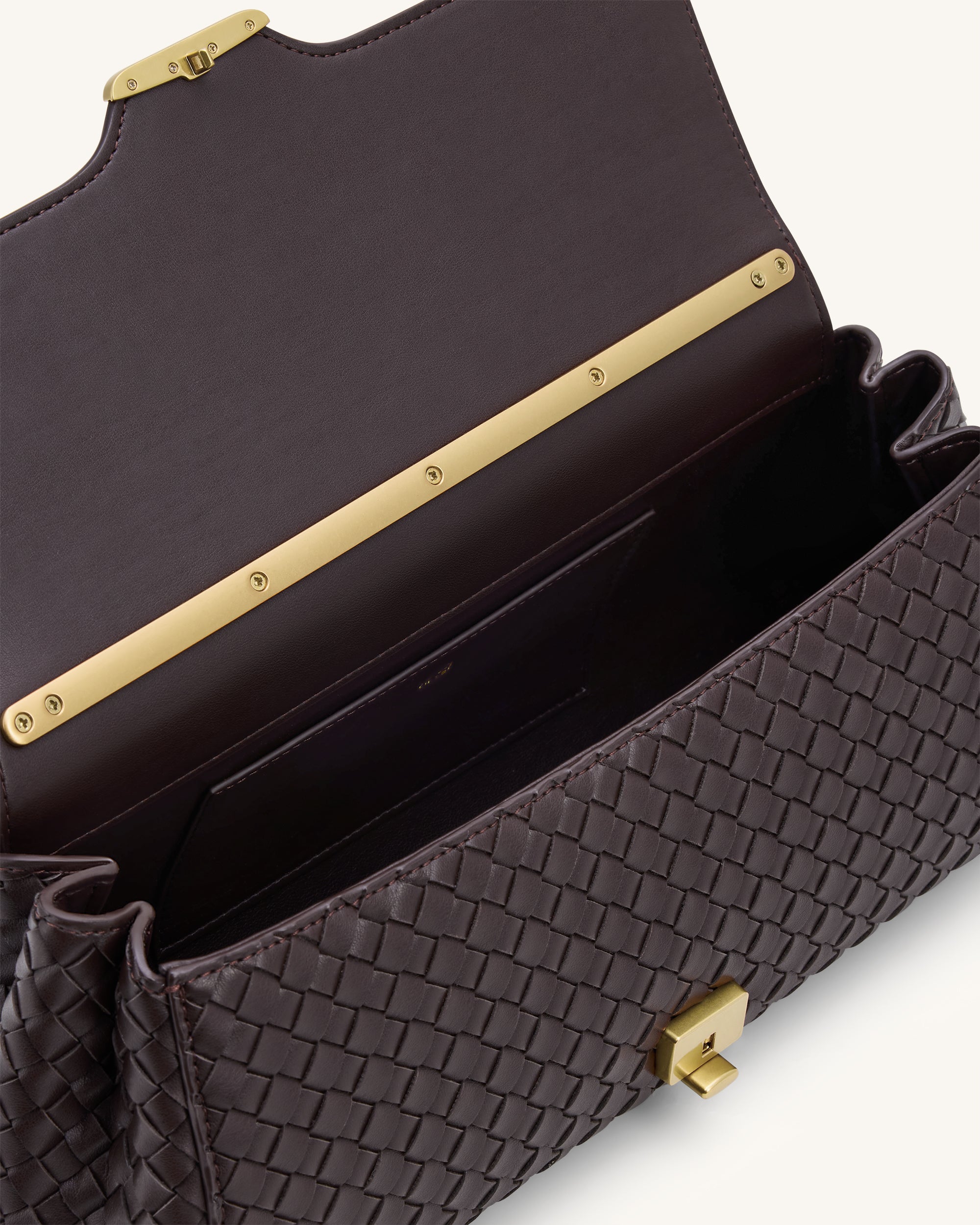 Jw Pei Eloise Woven Shoulder Bag Dark Brown