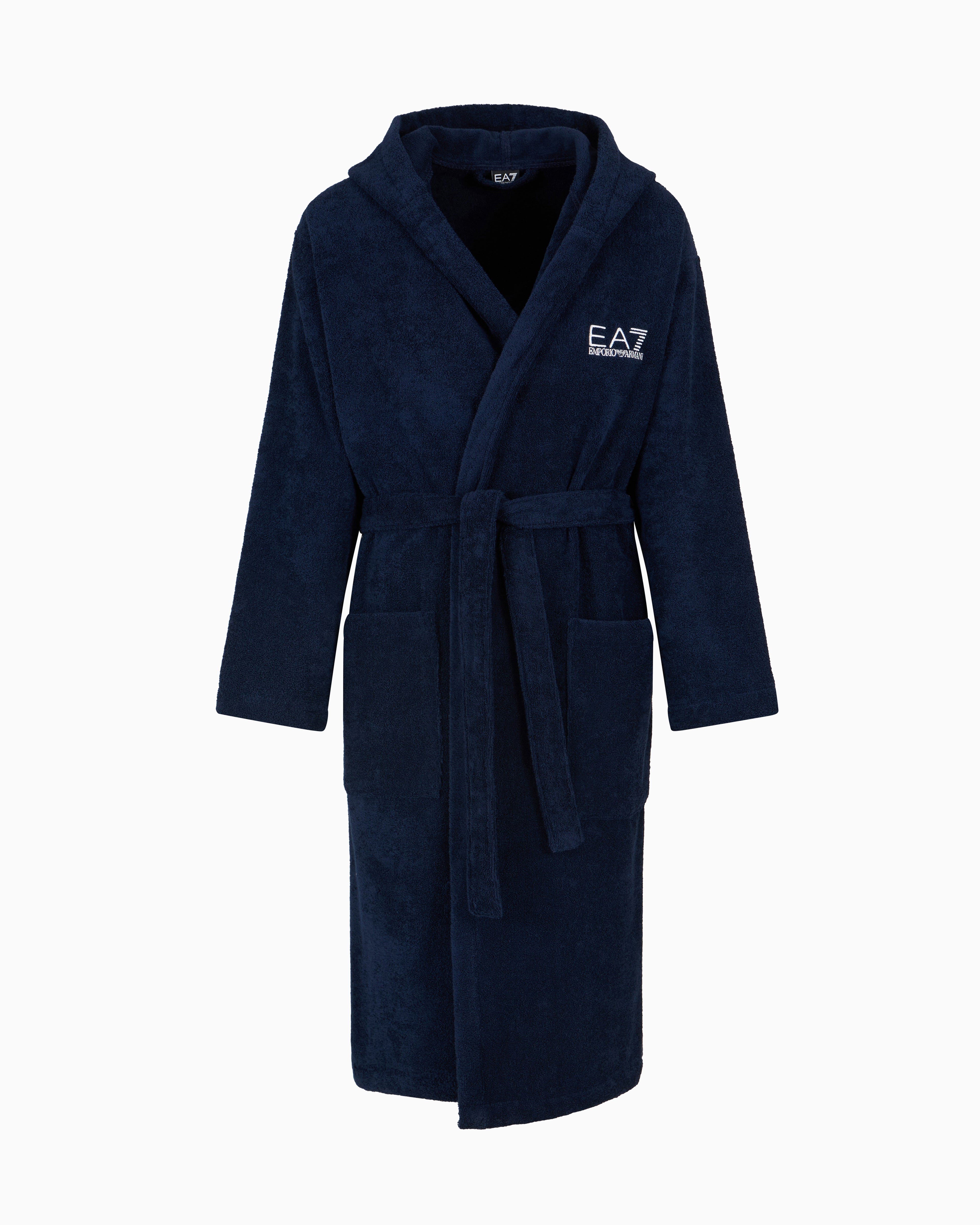 EA7 Cotton terry bathrobe