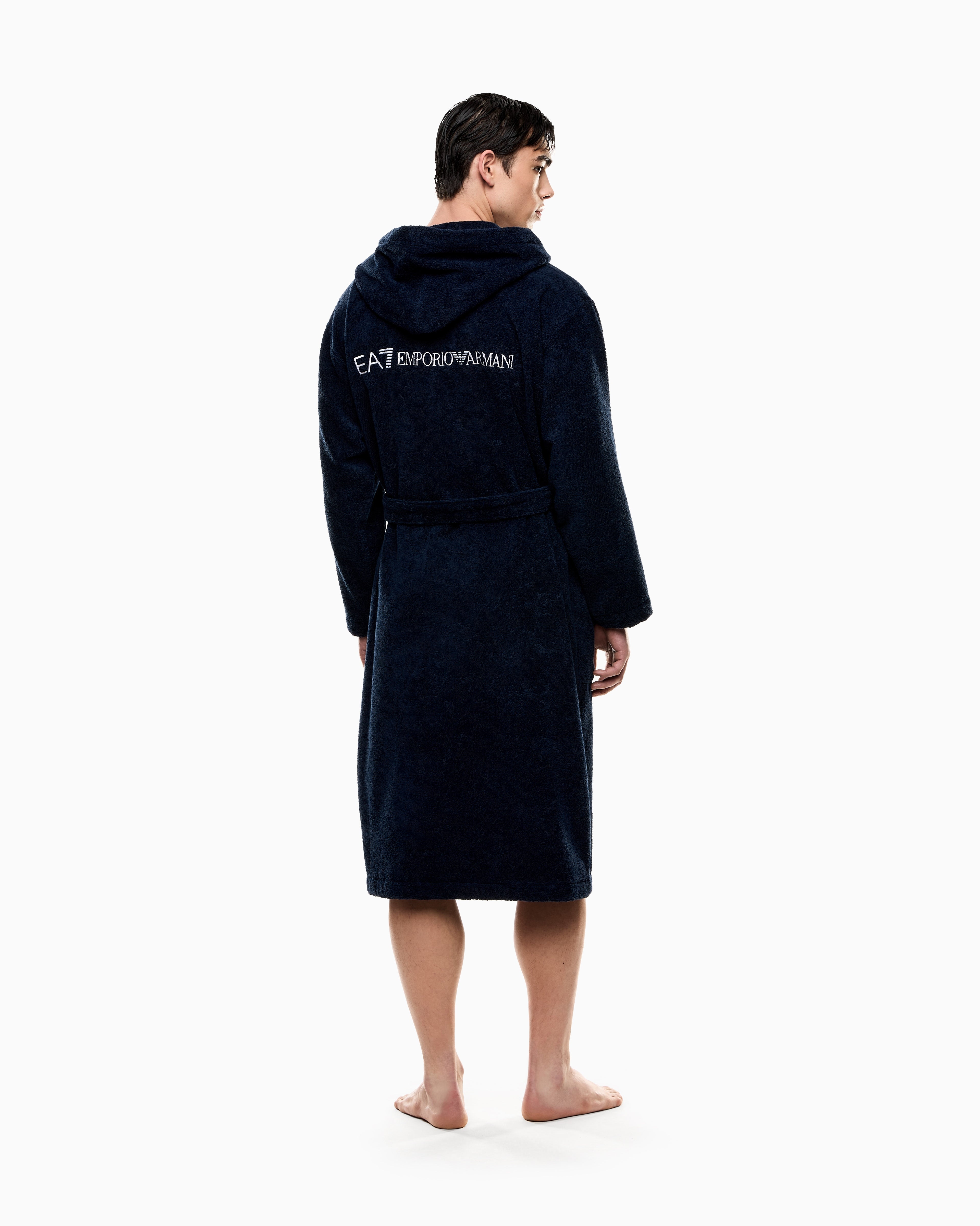 EA7 Cotton terry bathrobe