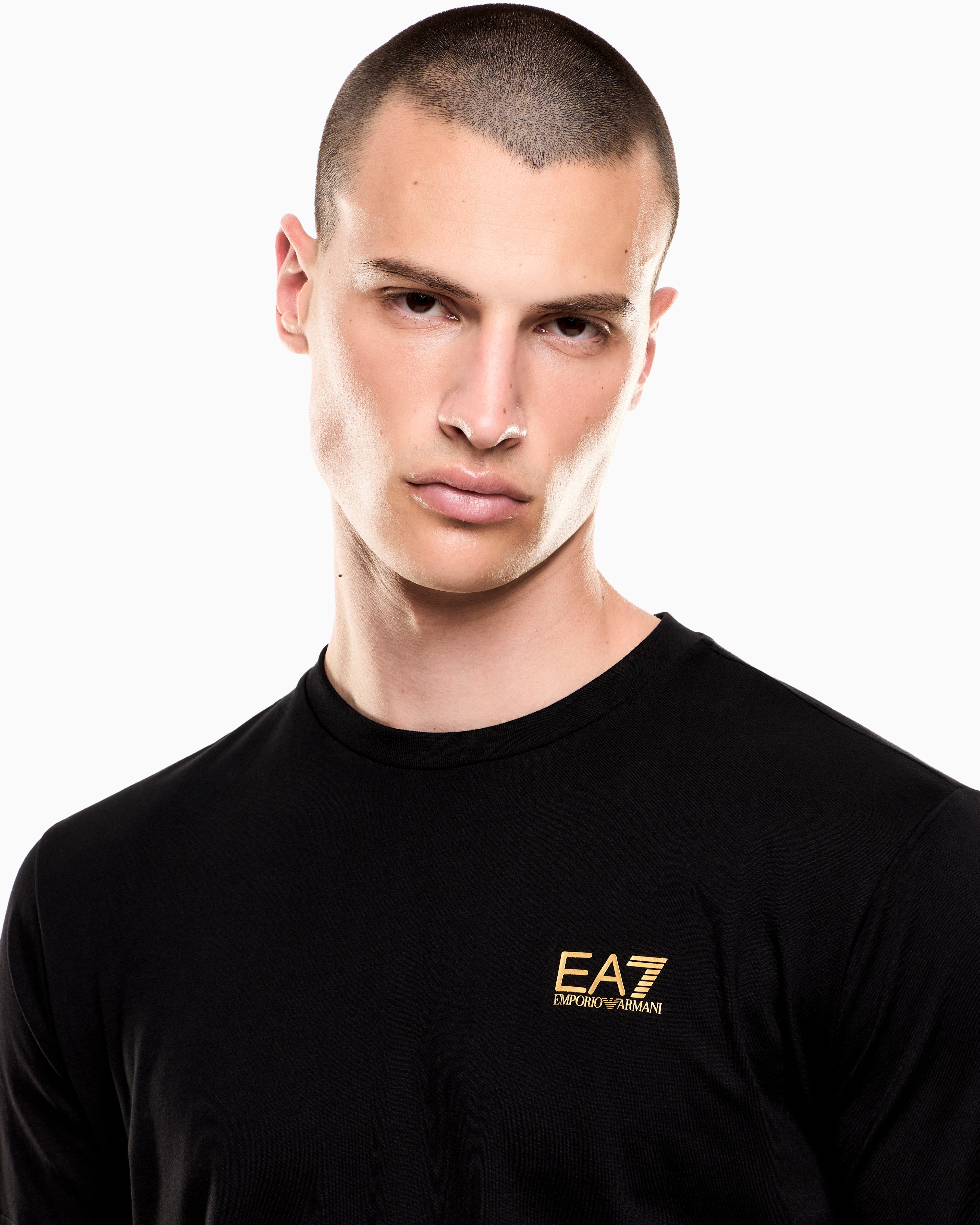 EA7 Logo t-shirt in cotton jersey with back print Logo Series