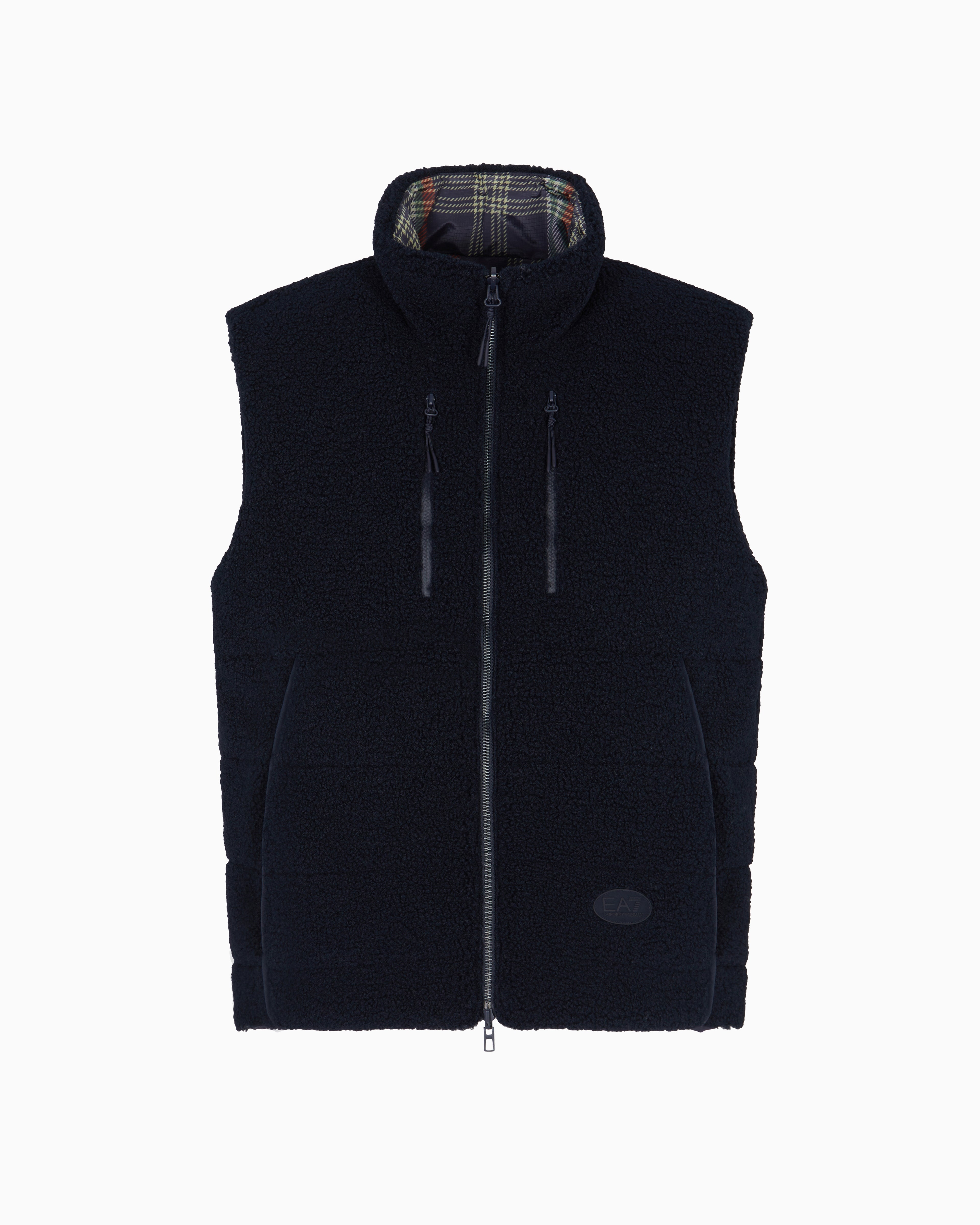 EA7 Golf Club reversible gilet in nylon and teddy-effect fabric