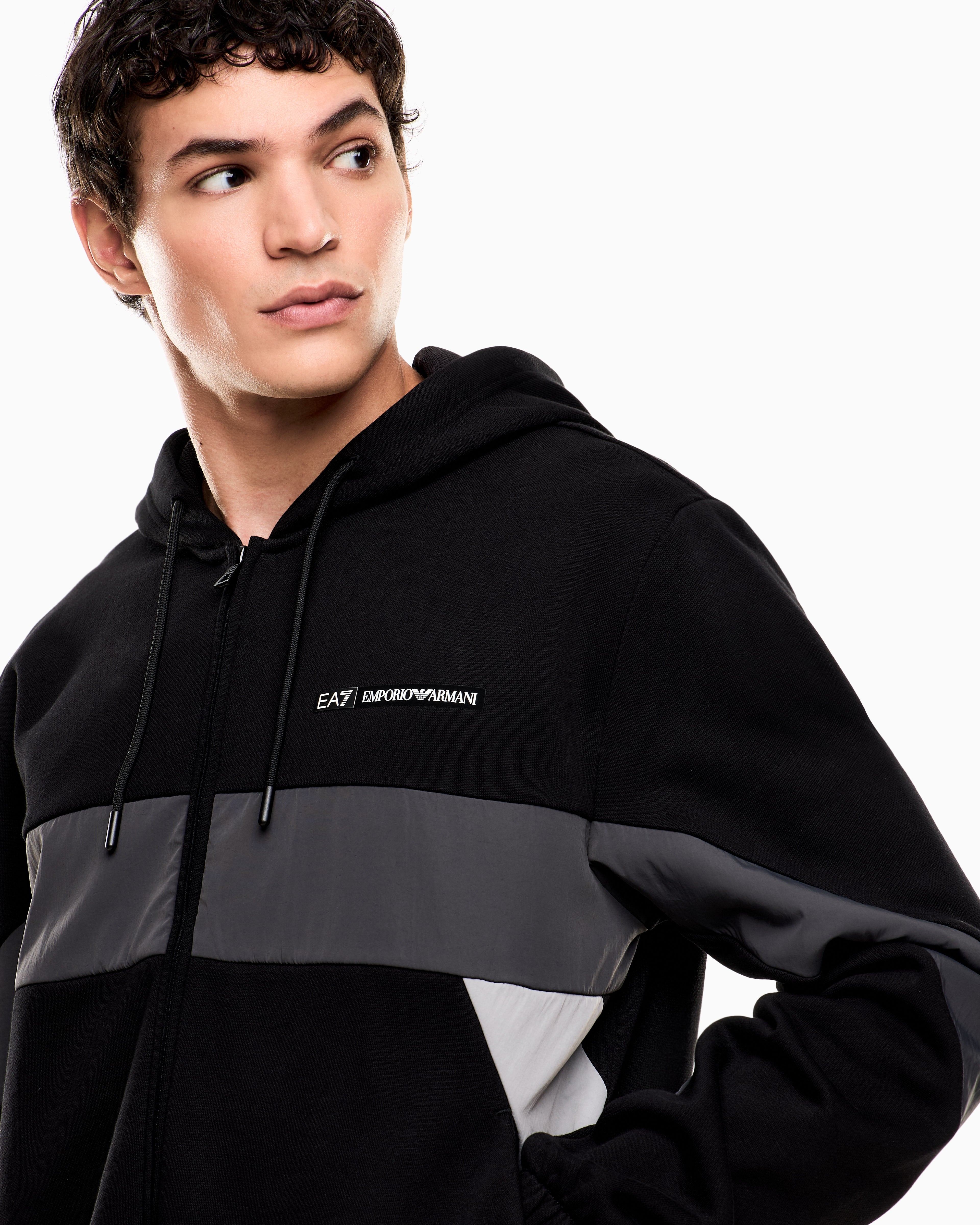 EA7 Athletic Colour Block cotton-blend tracksuit