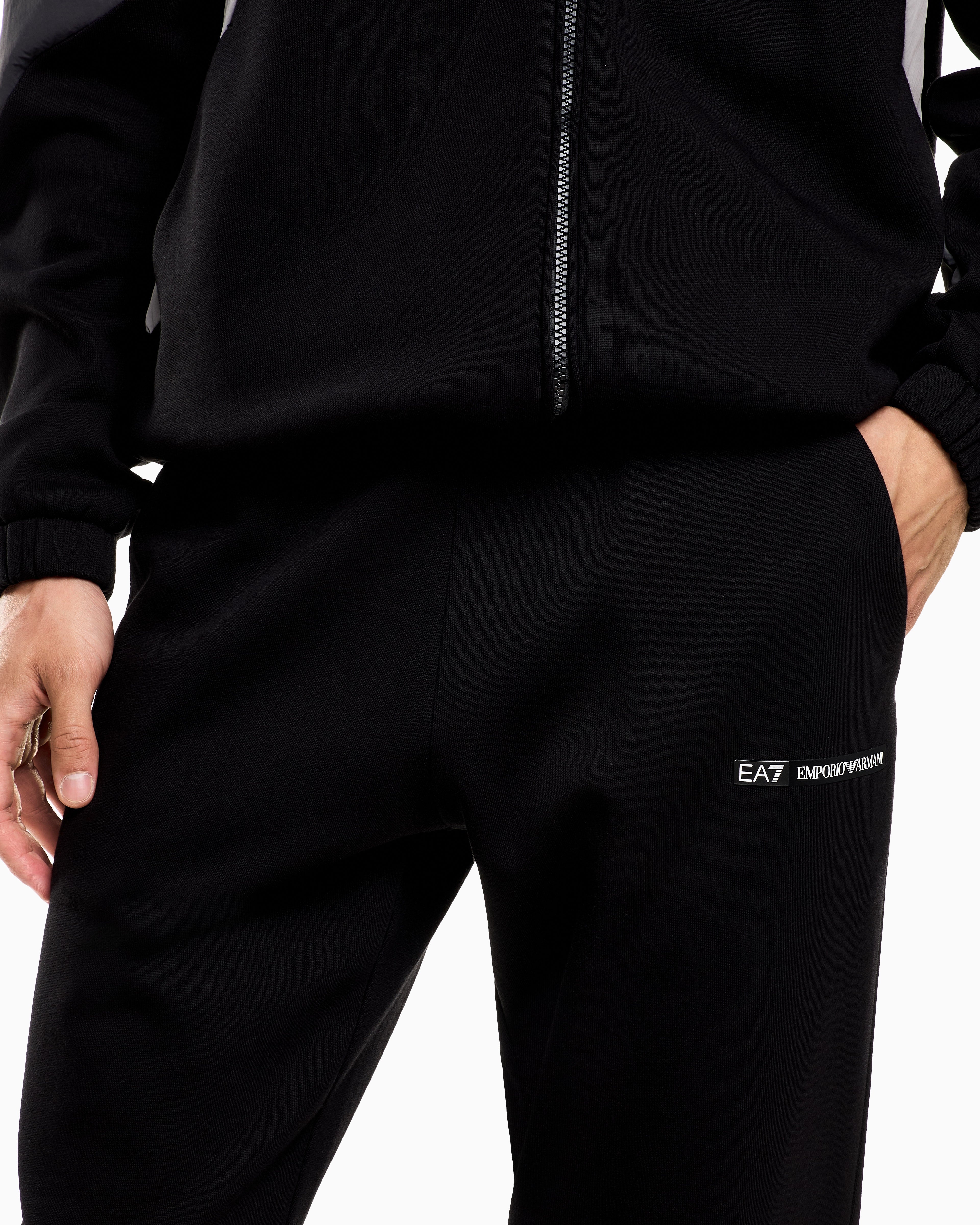 EA7 Athletic Colour Block cotton-blend tracksuit