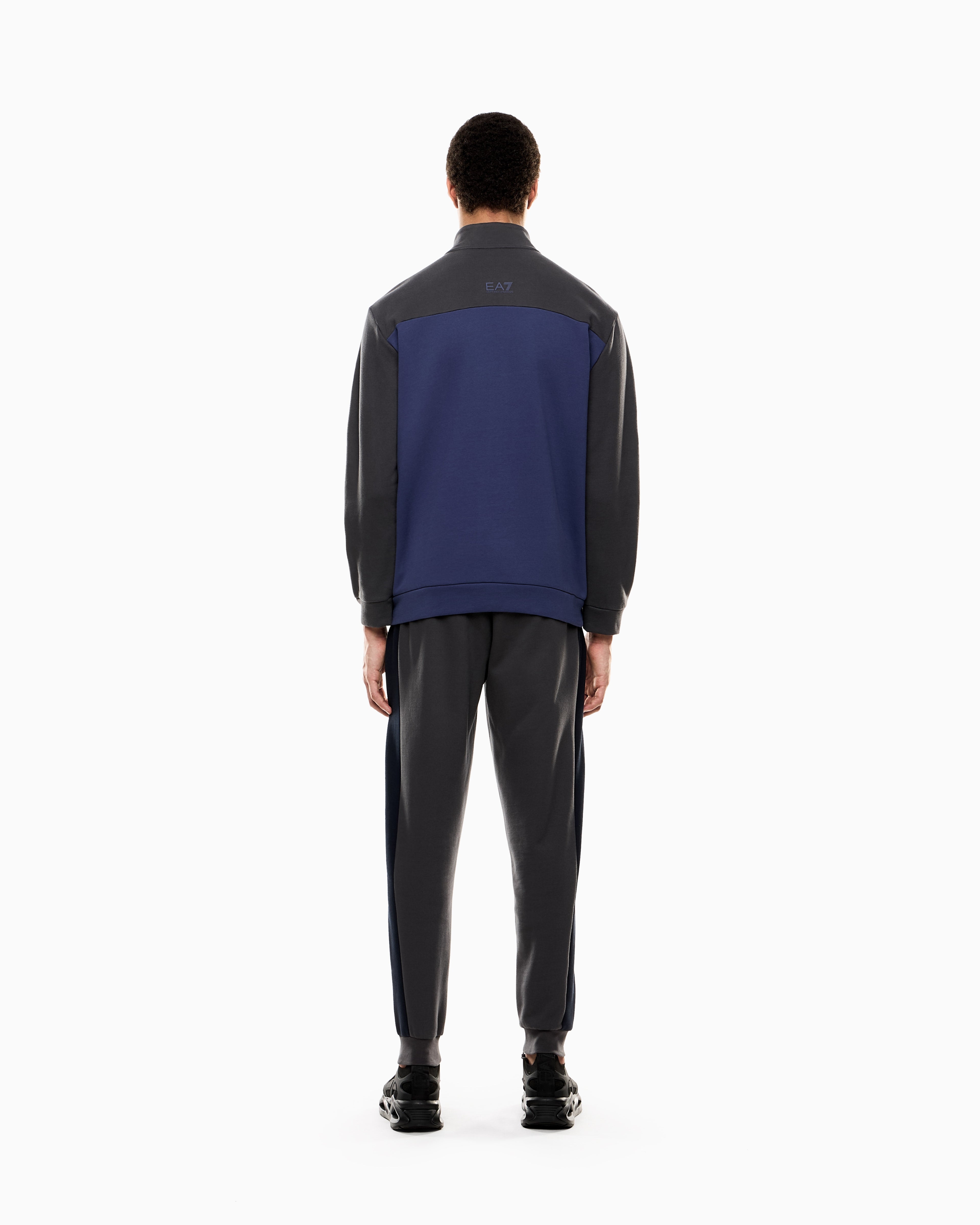 EA7 ASV Athletic Colour Block organic cotton-blend tracksuit